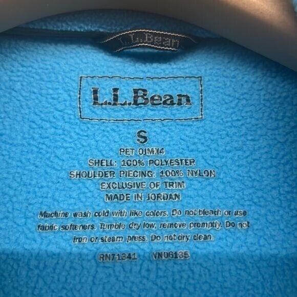 womens Sz Small L.L. bean blue black zip up fleece sleeveless coat vest - Picture 4 of 5